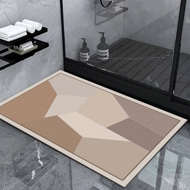 Luxury Diatom Mud Bath Mat – Super Absorbent, Non-Slip, Easy to Clean Bathroom Rug