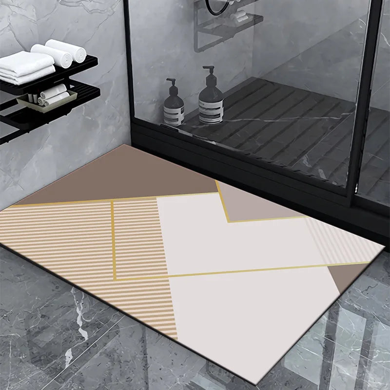 Luxury Diatom Mud Bath Mat – Super Absorbent, Non-Slip, Easy to Clean Bathroom Rug