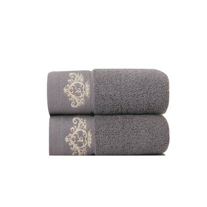 1/2/4pcs Crown Pattern Cotton Towel Set – Soft, Absorbent & Durable Hand and Bath Towels for Family Use