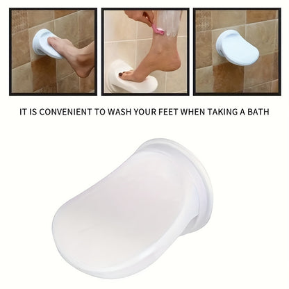 1pc Non-Slip Foot Pedal Pad] [1pc Bathroom Suction Foot Pedal Pad] 1pc Plastic Shower Foot Rest with Suction Cup, Non-Slip Foot Pedal for Bathroom Shaving and Foot Care, Easy Install No-Drill Bath Accessory