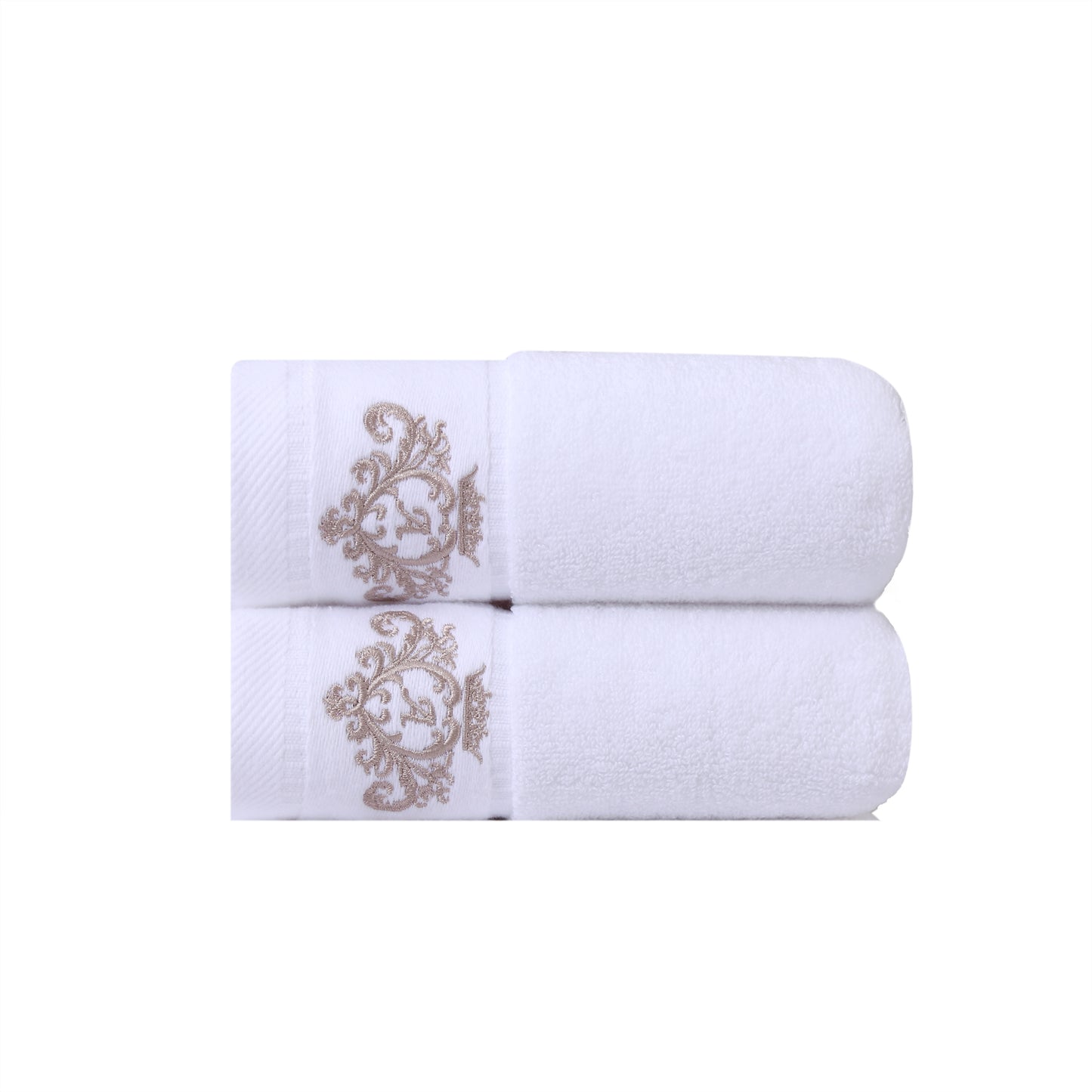 1/2/4pcs Crown Pattern Cotton Towel Set – Soft, Absorbent & Durable Hand and Bath Towels for Family Use