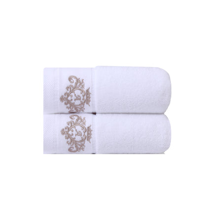 1/2/4pcs Crown Pattern Cotton Towel Set – Soft, Absorbent & Durable Hand and Bath Towels for Family Use