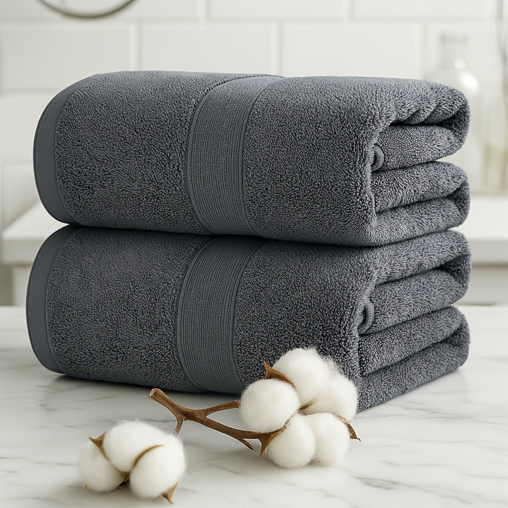 Cotton Bath Towel Set – 2pcs Extra Large – Ultra Soft, Premium Quality