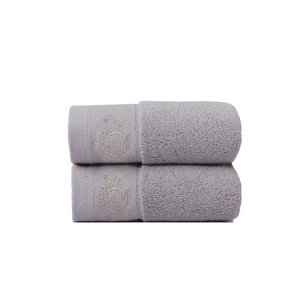 1/2/4pcs Crown Pattern Cotton Towel Set – Soft, Absorbent & Durable Hand and Bath Towels for Family Use