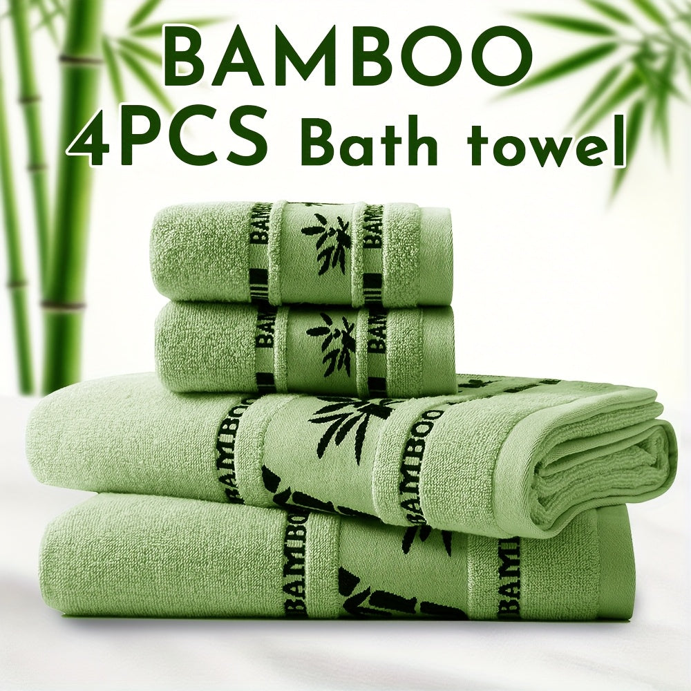 Bamboo Towel Set – 4pcs Ultra Soft Plush Viscose from Bamboo – Super Absorbent & Quick Drying