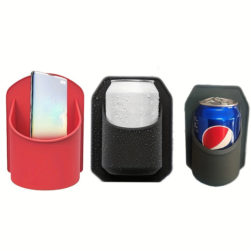 1pc Silicone Shower Beer Holder, Wall-mounted Beverage Can Rack With Grip, Bathroom Drink Caddy, Universal Smartphone Stand, Waterproof Stick-on Cup Holder, Home Essential Bath/Bathroom Accessories