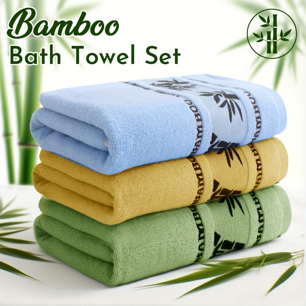 Bamboo Towel Set – 4pcs Ultra Soft Plush Viscose from Bamboo – Super Absorbent & Quick Drying