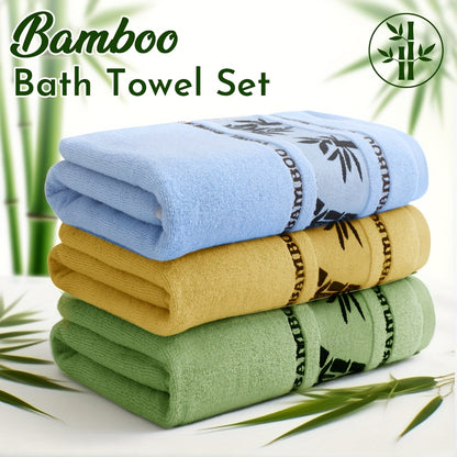 Bamboo Towel Set – 4pcs Ultra Soft Plush Viscose from Bamboo – Super Absorbent & Quick Drying