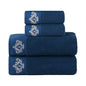 1/2/4pcs Crown Pattern Cotton Towel Set – Soft, Absorbent & Durable Hand and Bath Towels for Family Use