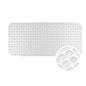 Non-Slip Bath Mat with Drain Holes - Quick Dry TPE Shower Floor Mat, Stays Flat No Curling