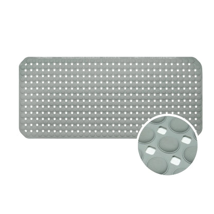 Non-Slip Bath Mat with Drain Holes - Quick Dry TPE Shower Floor Mat, Stays Flat No Curling