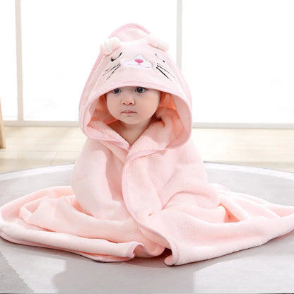 Cartoon Animal Baby Hooded Bath Towel