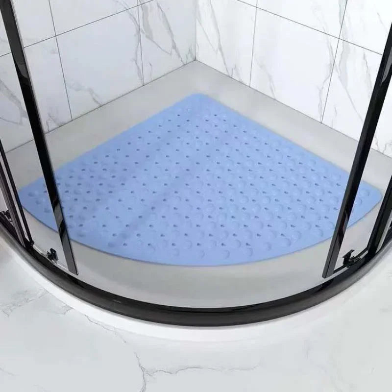 Anti-Slip Bathroom Pad with Suction Cup and Protrusion Points Foot Massage Shower Mat Fan Shaped   Door Mat Funny Bath Mat