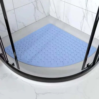 Anti-Slip Bathroom Pad with Suction Cup and Protrusion Points Foot Massage Shower Mat Fan Shaped   Door Mat Funny Bath Mat