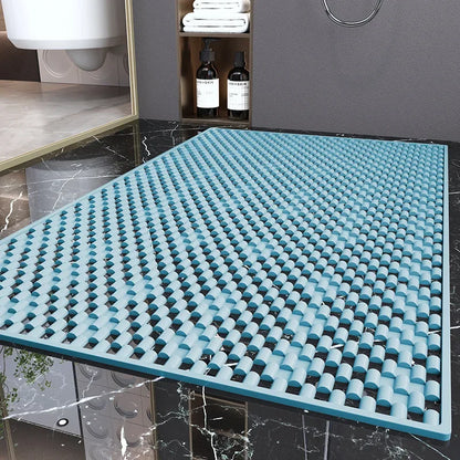 Bathroom Anti Slip Bathmat Quick Drying Household Anti Fall Toilet Floor Rug Bathroom Shower Foot Mat Safety Hollow Waterproof