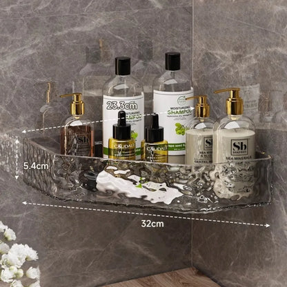 Corner Shelf Wall Mount Corner Glacier Design Bathroom Shelf Organizer Shampoo Soap Storage Shower Caddy Bathroom Accessories