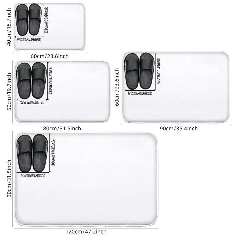 1PC koi print pattern bathroom anti slip floor mat shower room small carpet home decoration mat door mat absorbent foot mat