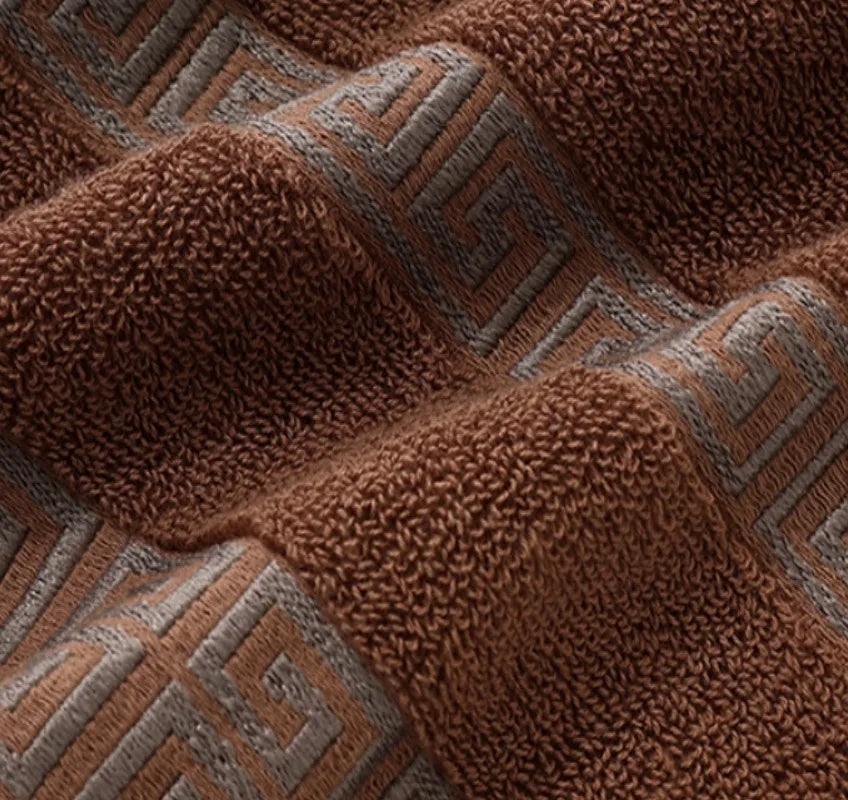 Cotton Towel Set – 2pcs Black Embroidered