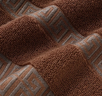 Cotton Towel Set – 2pcs Black Embroidered