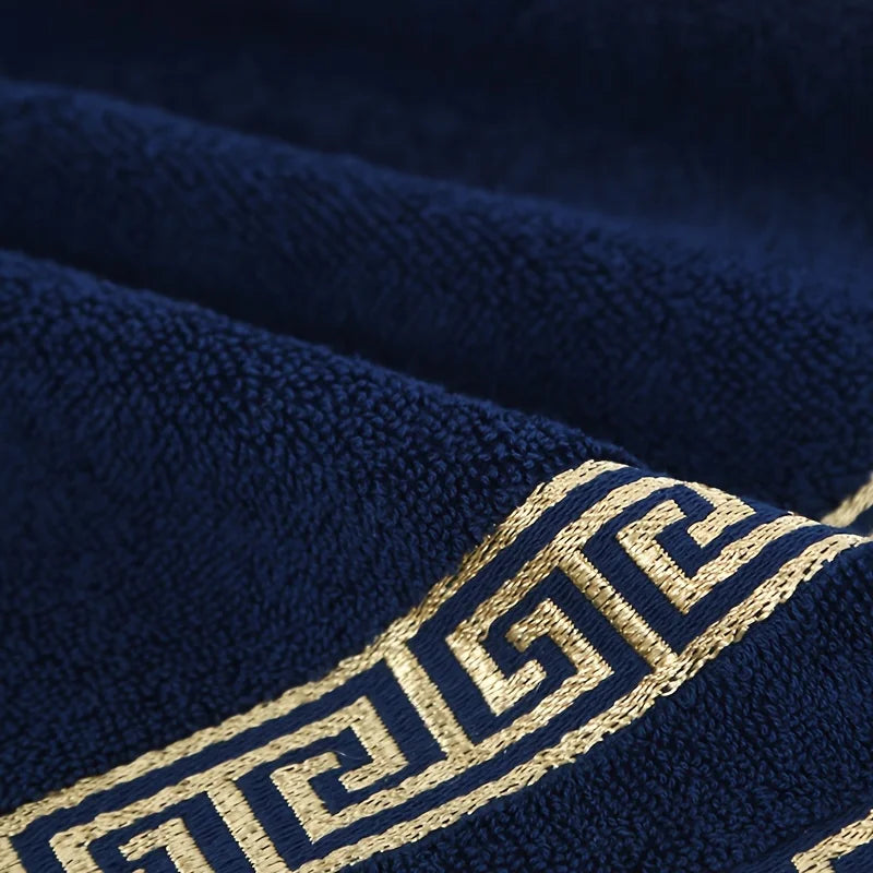 Cotton Towel Set – 2pcs Black Embroidered