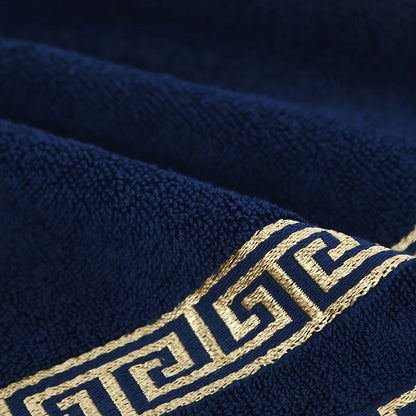 Cotton Towel Set – 2pcs Black Embroidered