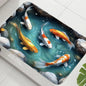 1PC koi print pattern bathroom anti slip floor mat shower room small carpet home decoration mat door mat absorbent foot mat