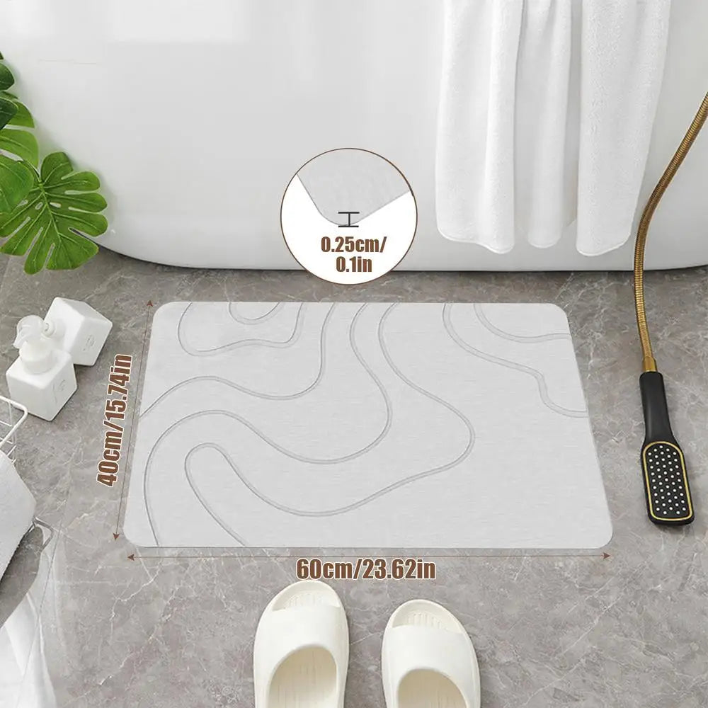 Non Slip Bath Mat with Strong Suction Cups for Shower Tub Floor Soft Comfortable Quick Dry Bathroom Rug