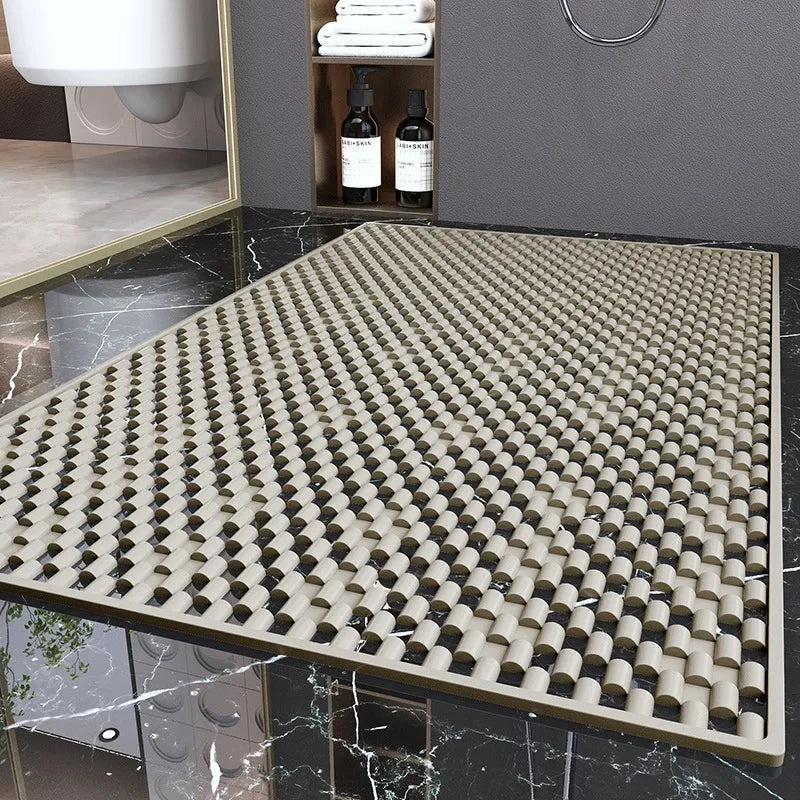 Bathroom Anti Slip Bathmat Quick Drying Household Anti Fall Toilet Floor Rug Bathroom Shower Foot Mat Safety Hollow Waterproof
