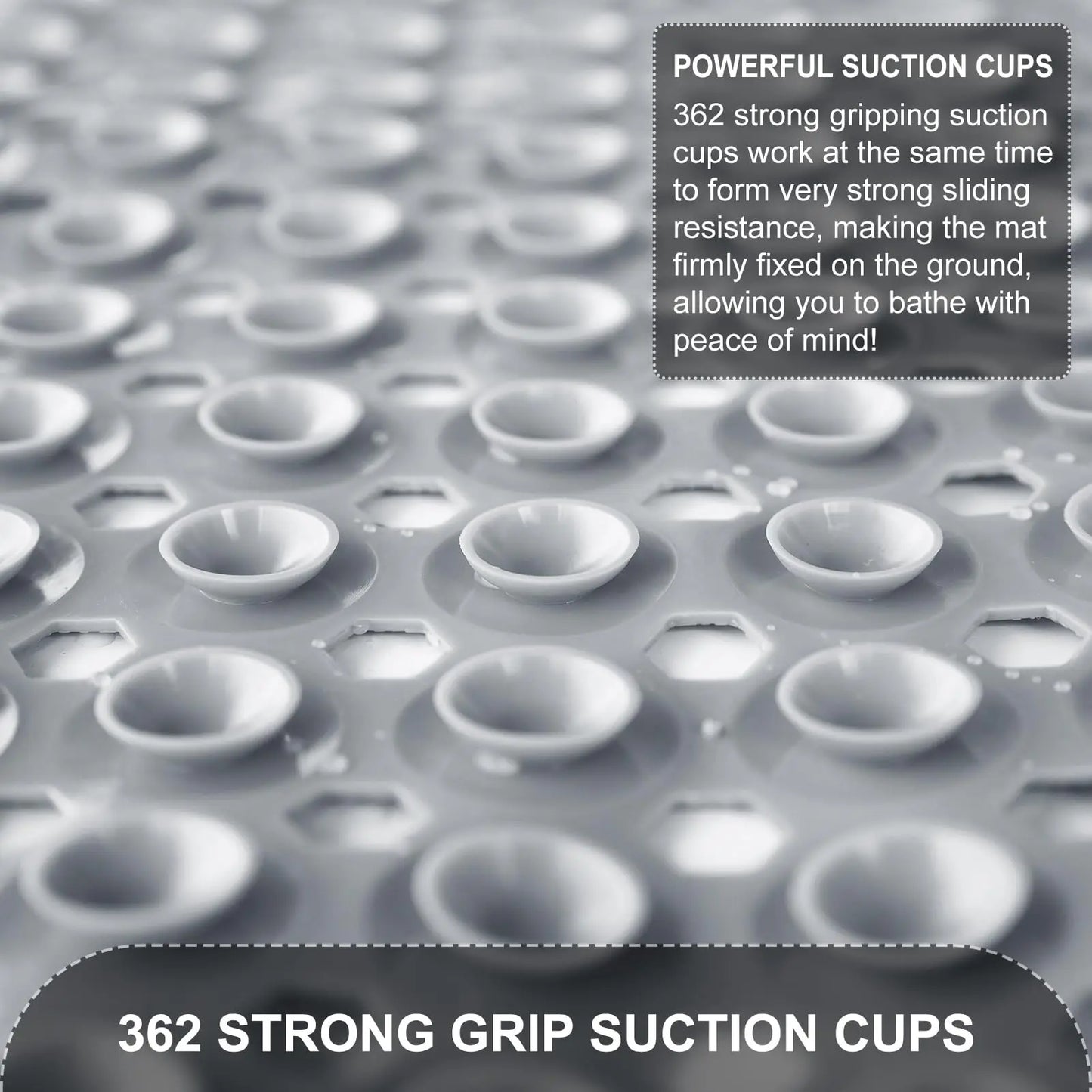 Bath Tub and Shower Mats Non Slip Bath Mat, Non Slip 40 x 16 Inch Extra Large Bathtub Mat, Machine Washable Bathmat with Drain