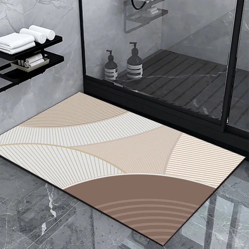 Luxury Diatom Mud Bath Mat – Super Absorbent, Non-Slip, Easy to Clean Bathroom Rug