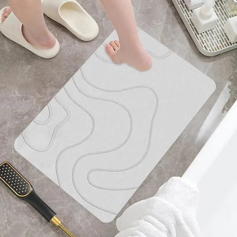 Non Slip Bath Mat with Strong Suction Cups for Shower Tub Floor Soft Comfortable Quick Dry Bathroom Rug
