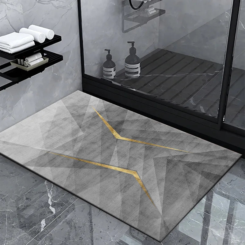 Luxury Diatom Mud Bath Mat – Super Absorbent, Non-Slip, Easy to Clean Bathroom Rug