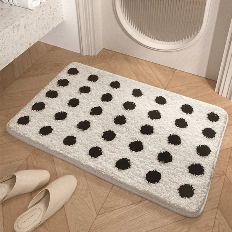 Modern Minimalist Thickened Microfiber Bath Mat TPR Non-slip Design Shower Room Door Mat Non-slip Absorbent Bathroom Rug