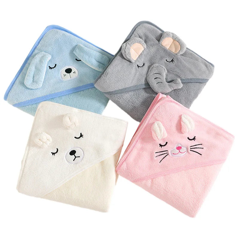 Cartoon Animal Baby Hooded Bath Towel