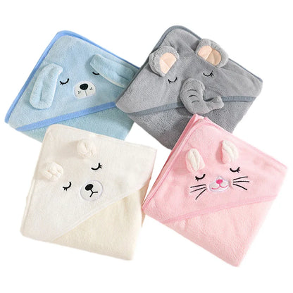 Cartoon Animal Baby Hooded Bath Towel