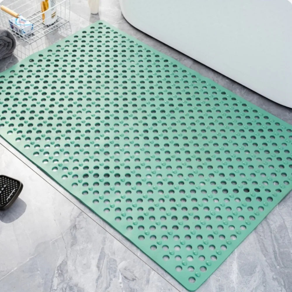 Square Bathroom Mat with Suction Cup Round Hole Design Non-slip Shower Anti-fall Home Shower Massage Fast Drainage Mat