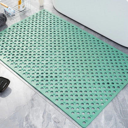 Square Bathroom Mat with Suction Cup Round Hole Design Non-slip Shower Anti-fall Home Shower Massage Fast Drainage Mat