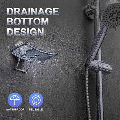 TAILI Soap Holder Suction Cup Soap Dish for Shower Wall Mounted Bar Soap Saver Self Draining Soap Tray for Bathroom Kitchen