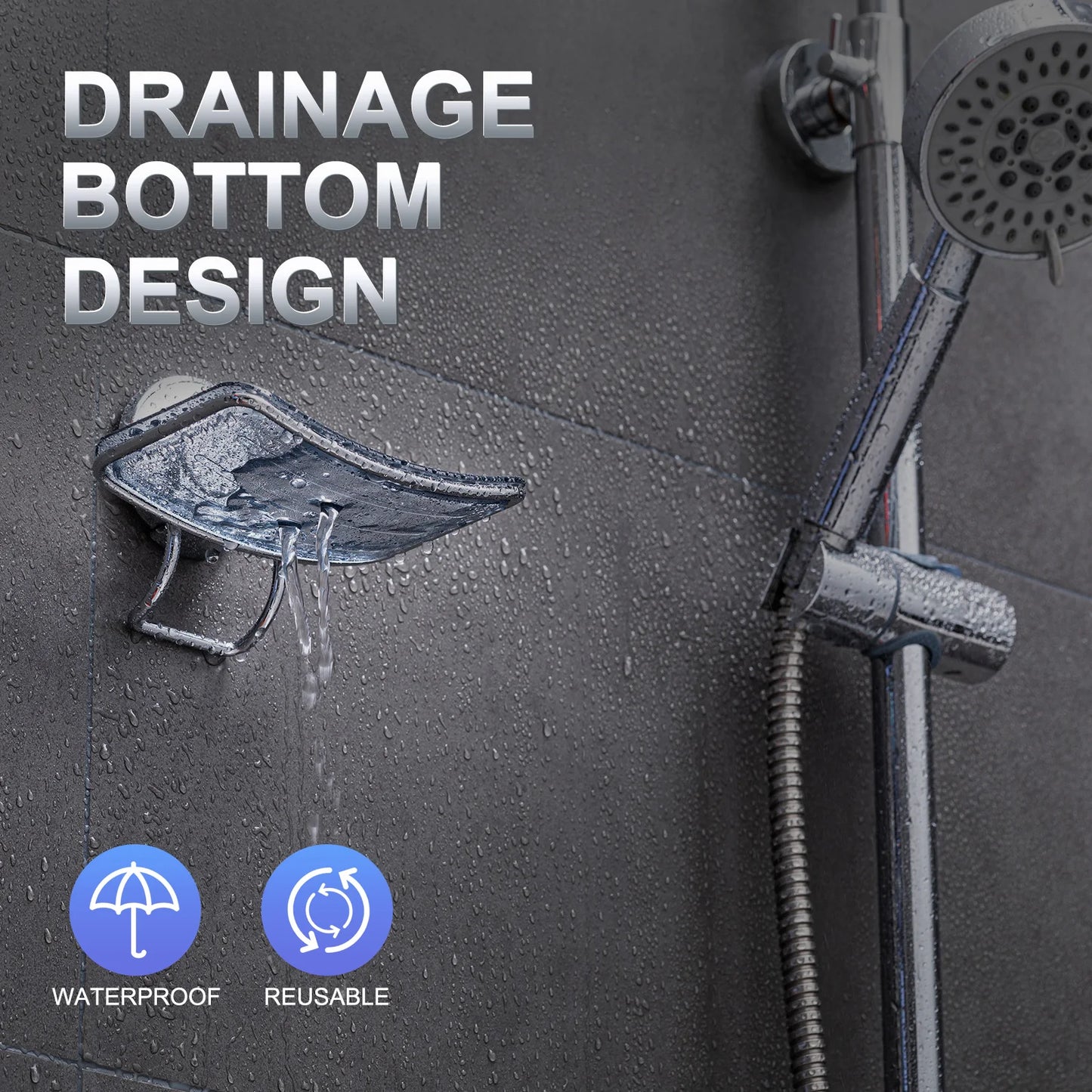 TAILI Soap Holder Suction Cup Soap Dish for Shower Wall Mounted Bar Soap Saver Self Draining Soap Tray for Bathroom Kitchen