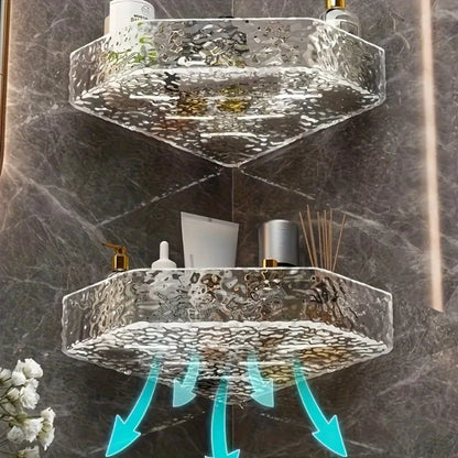 Corner Shelf Wall Mount Corner Glacier Design Bathroom Shelf Organizer Shampoo Soap Storage Shower Caddy Bathroom Accessories