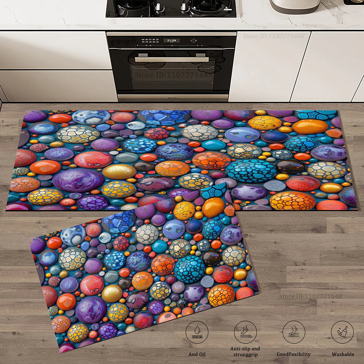 High Quality Floor Mats Absorbent Non-Slip Kitchen Entrance Doormat Pebble Rug Carpet Waterproof Washable Living Room Stones Mat
