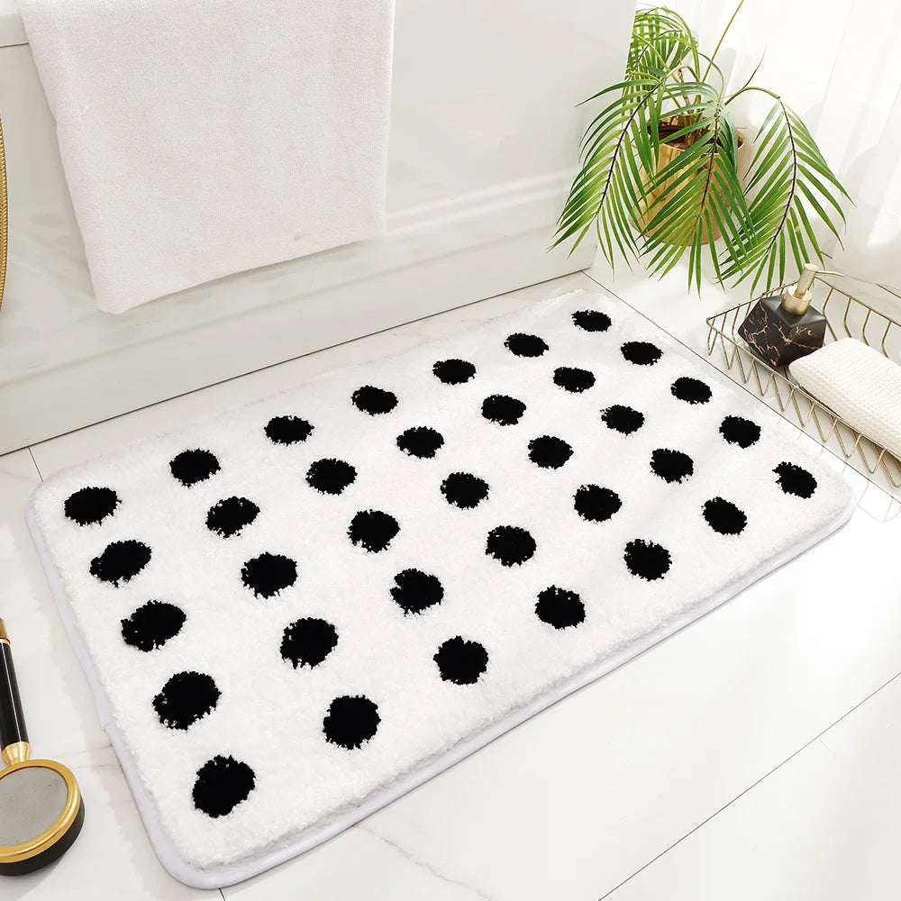 Modern Minimalist Thickened Microfiber Bath Mat TPR Non-slip Design Shower Room Door Mat Non-slip Absorbent Bathroom Rug