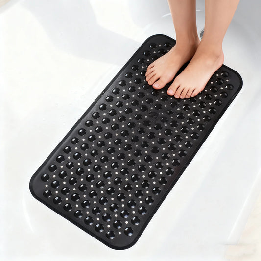Non Slip Shower Mats for Inside Shower 38x70cm, PVC Bathroom Bathtub Mat Non-Slip Bath Mat for Tub with Suction Cups Drain Holes