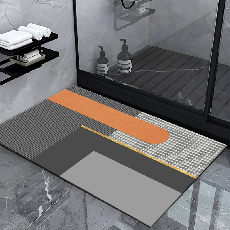 Luxury Diatom Mud Bath Mat – Super Absorbent, Non-Slip, Easy to Clean Bathroom Rug