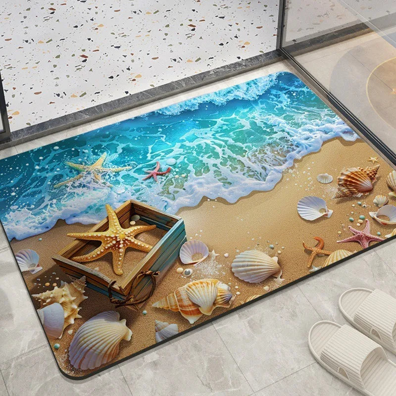 Home decoration bedroom living room entrance entrance floor mat sea animal dolphin pattern kitchen bathroom absorbent carpet