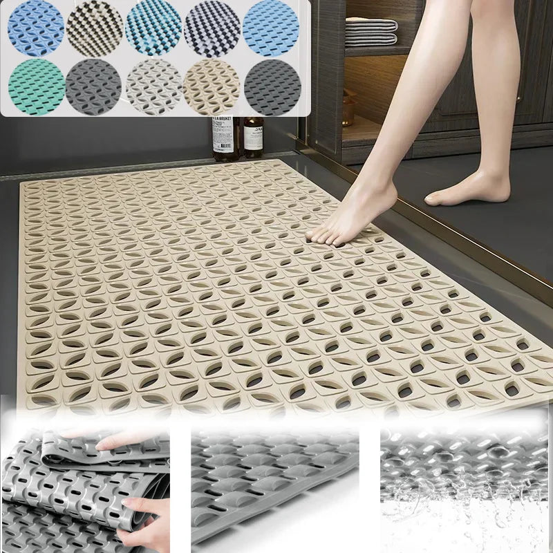 Bathroom Anti Slip Bathmat Quick Drying Household Anti Fall Toilet Floor Rug Bathroom Shower Foot Mat Safety Hollow Waterproof