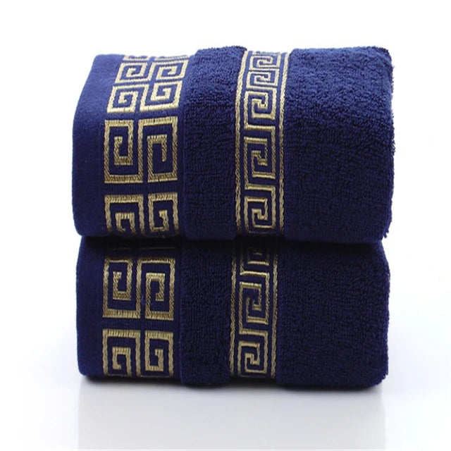 Cotton Towel Set – 2pcs Black Embroidered