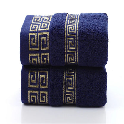 Cotton Towel Set – 2pcs Black Embroidered