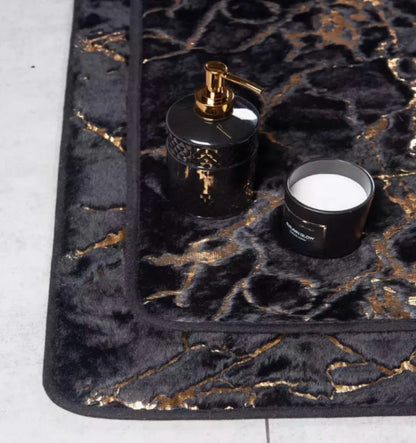 Marble Bathroom Rugs Nonslip Black Gold Bathroom Mats Soft Rabbit Fur Bath Mats for Bathroom Floor Mats Carpet коврик для ванной