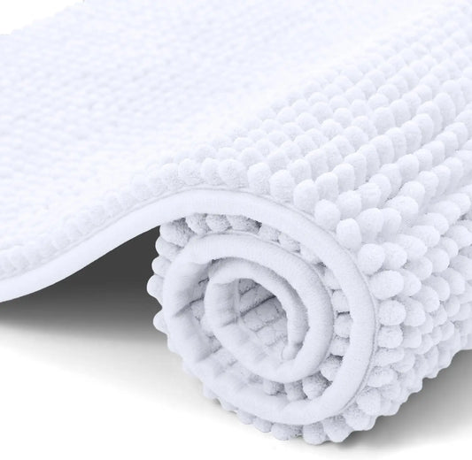 Kitinjoy Luxury Chenille Bath Mat Soft Non-slip Bathroom Shower Rug Extra Absorbent Mat Washable Quick Drying Foot Floor Carpets